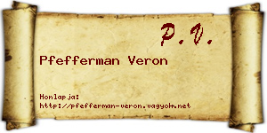 Pfefferman Veron névjegykártya